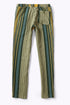 Straight leg pants in striped cotton blend jacquard with elastic waistband